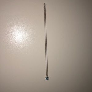 blue gem heart necklace